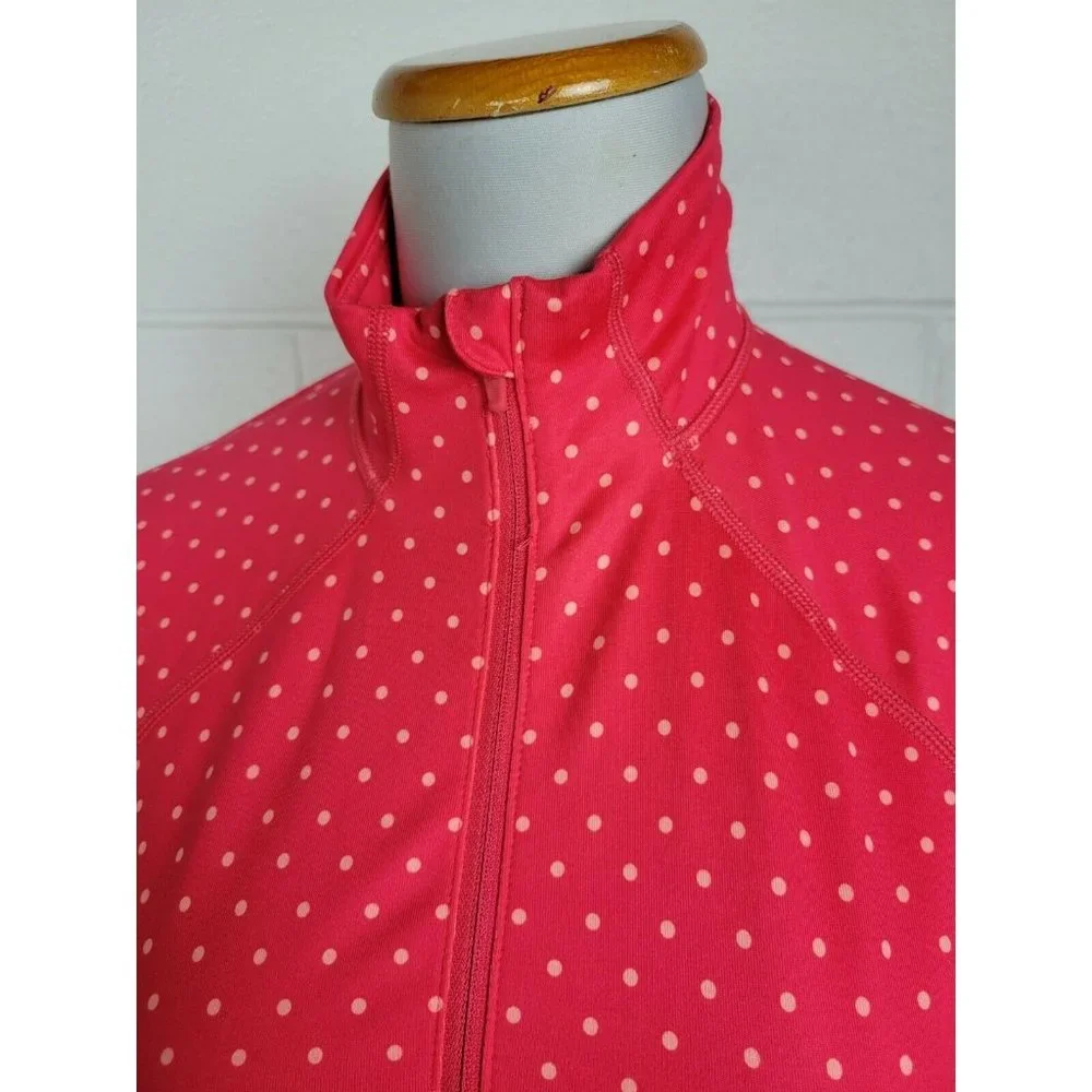 Womens‎ Nike Hyperwarm Dri-fit 1/2 Zip Pullover Pink Polka Dot 548751-676 L